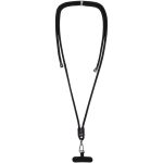 Smartphone lanyard with customisable centrepiece black colour pad printing view