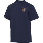 Oversized organic cotton T-shirt with 260 g/m2 weight Elevate navy-blue colour screen printing view