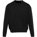 Oversized crew neck eco cotton sweatshirt 280 g/m2 Elevate black colour second front view