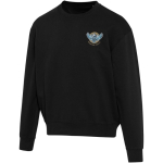 Oversized crew neck eco cotton sweatshirt 280 g/m2 Elevate black colour screen printing view
