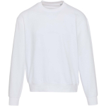 Oversized crew neck eco cotton sweatshirt 280 g/m2 Elevate white colour second front view