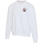 Oversized crew neck eco cotton sweatshirt 280 g/m2 Elevate white colour screen printing view