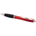 Recycled plastic click pen with soft grip and black ink red colour second view
