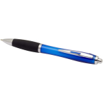 Recycled plastic click pen with soft grip and black ink royal blue colour second view