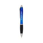 Recycled plastic click pen with soft grip and black ink main view