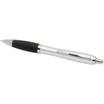 Recycled plastic click ballpoint pen with soft grip, black ink black colour second view