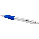 Recycled plastic click ballpoint pen with soft grip, black ink royal blue colour second view