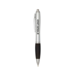 Recycled plastic click ballpoint pen with soft grip, black ink main view