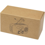 Eco-friendly emergency radio with solar charging and dynamo 1.200 mAh military green colour second view with box