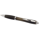 Recycled plastic click pen with grip, black ink black colour second view