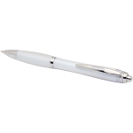 Recycled plastic click pen with grip, black ink transparent colour second view