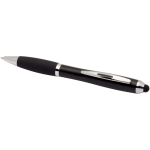 Twist-action ballpoint pen with stylus and soft grip, blue ink black colour second view