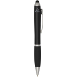 Twist ballpoint pen with stylus and soft grip, black ink black colour second side view