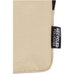 Water-repellent bottle bag with zip and Velcro fastening brown colour close-up view 1