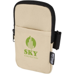 Water-repellent bottle bag with zip and Velcro fastening brown colour transfer printing view