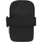 Water-repellent bottle bag with zip and Velcro fastening black colour second rear view