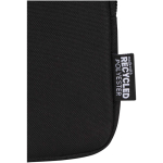 Water-repellent bottle bag with zip and Velcro fastening black colour close-up view 1