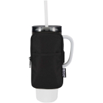 Water-repellent bottle bag with zip and Velcro fastening black colour third view