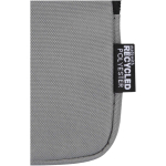 Water-repellent bottle bag with zip and Velcro fastening grey colour close-up view 1