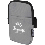 Water-repellent bottle bag with zip and Velcro fastening grey colour transfer printing view