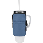 Water-repellent bottle bag with zip and Velcro fastening bondi blue colour third view