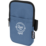 Water-repellent bottle bag with zip and Velcro fastening bondi blue colour transfer printing view