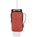 Water-repellent bottle bag with zip and Velcro fastening mahogany colour third view