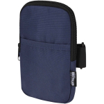 Water-repellent bottle bag with zip and Velcro fastening navy-blue colour