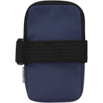 Water-repellent bottle bag with zip and Velcro fastening navy-blue colour second rear view