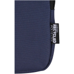 Water-repellent bottle bag with zip and Velcro fastening navy-blue colour close-up view 1