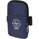 Water-repellent bottle bag with zip and Velcro fastening navy-blue colour transfer printing view