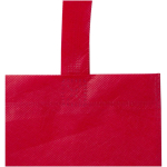 Recycled heat-sealed non-woven mini tote bag 3L red colour close-up view 1