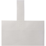Recycled heat-sealed non-woven mini tote bag 3L white colour close-up view 1