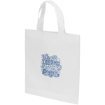 Recycled heat-sealed non-woven mini tote bag 3L white colour screen printing view