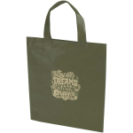Recycled heat-sealed non-woven mini tote bag 3L dark green colour screen printing view