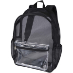 Transparent recycled mesh backpack with front pocket 18L black colour