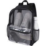 Transparent recycled mesh backpack with front pocket 18L black colour second view
