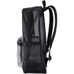 Transparent recycled mesh backpack with front pocket 18L black colour side view