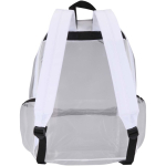 Transparent recycled mesh backpack with front pocket 18L white colour second rear view