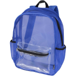 Transparent recycled mesh backpack with front pocket 18L royal blue colour