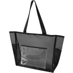Transparent recycled mesh tote bag with zip 23L black colour
