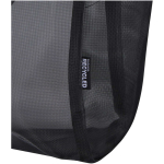 Transparent recycled mesh tote bag with zip 23L black colour close-up view 1