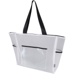Transparent recycled mesh tote bag with zip 23L white colour
