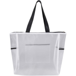 Transparent recycled mesh tote bag with zip 23L white colour second rear view