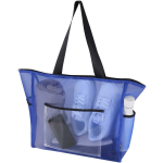 Transparent recycled mesh tote bag with zip 23L royal blue colour second view