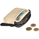 Recycled synthetic leather wallet with ring and zip brown colour second view
