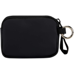 Recycled synthetic leather wallet with ring and zip black colour second rear view