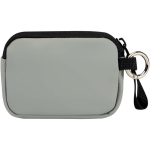 Recycled synthetic leather wallet with ring and zip grey colour second rear view