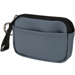 Recycled synthetic leather wallet with ring and zip bondi blue colour