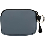 Recycled synthetic leather wallet with ring and zip bondi blue colour second rear view